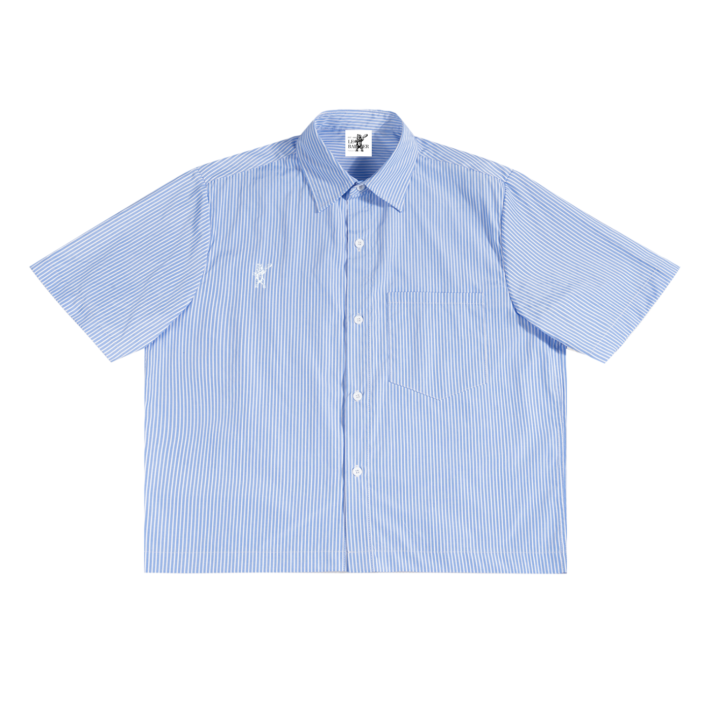 Tops,unisex,button up,collared,short sleeve,striped