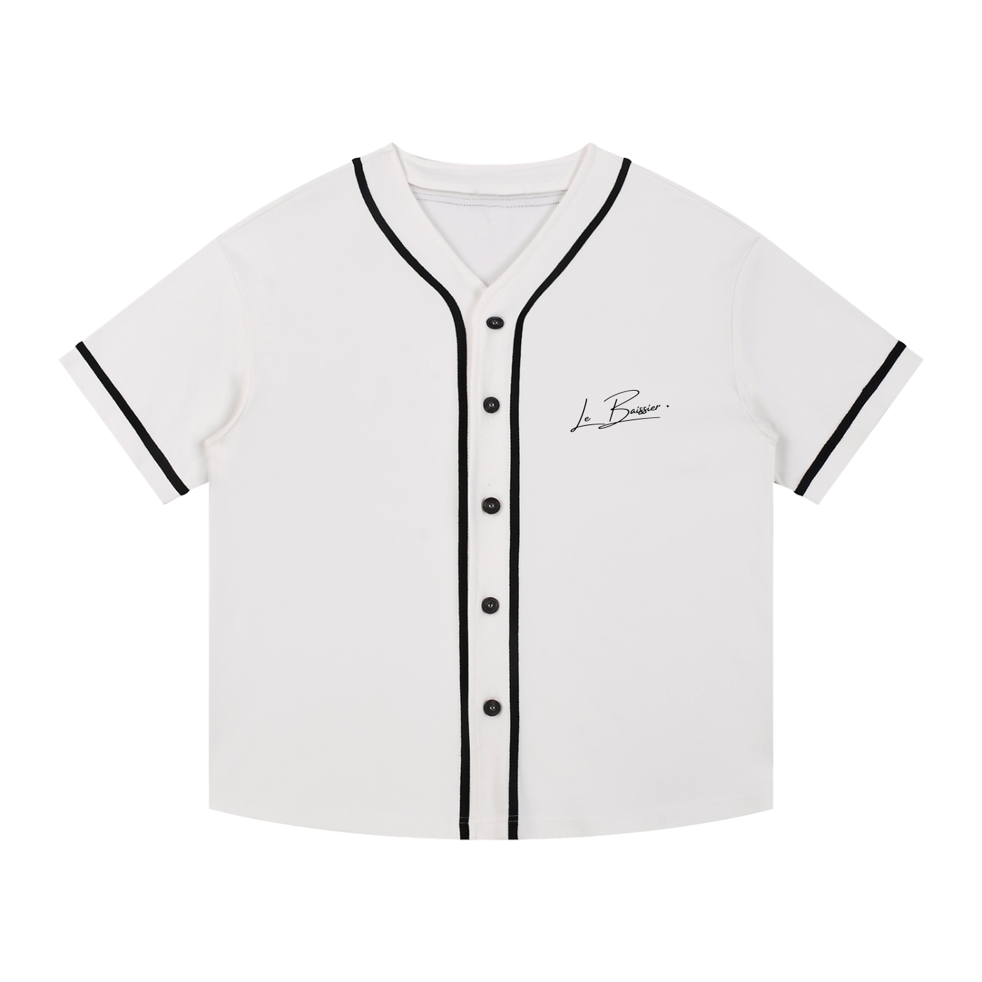 Contrast Piped Button-Up Jersey