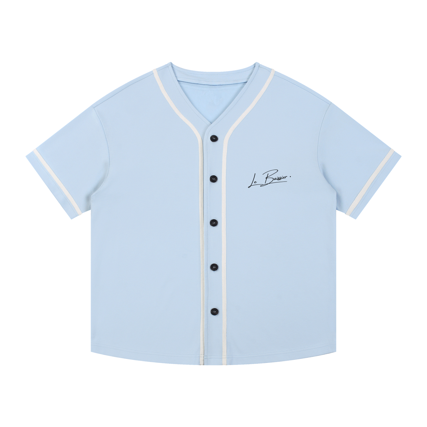 Contrast Piped Button-Up Jersey