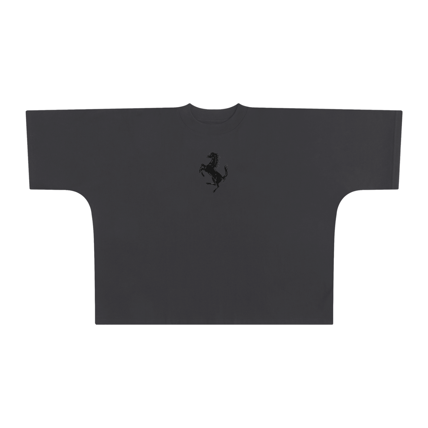 “Horses” Oversize One-piece Pattern Cut Boxy Tee
