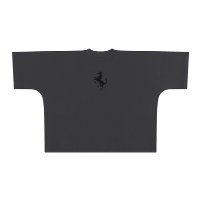 “Horses” Oversize One-piece Pattern Cut Boxy Tee