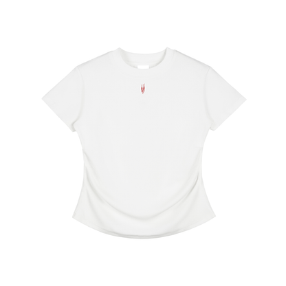 Vintaged-Wash Bodycon Cotton T-Shirt