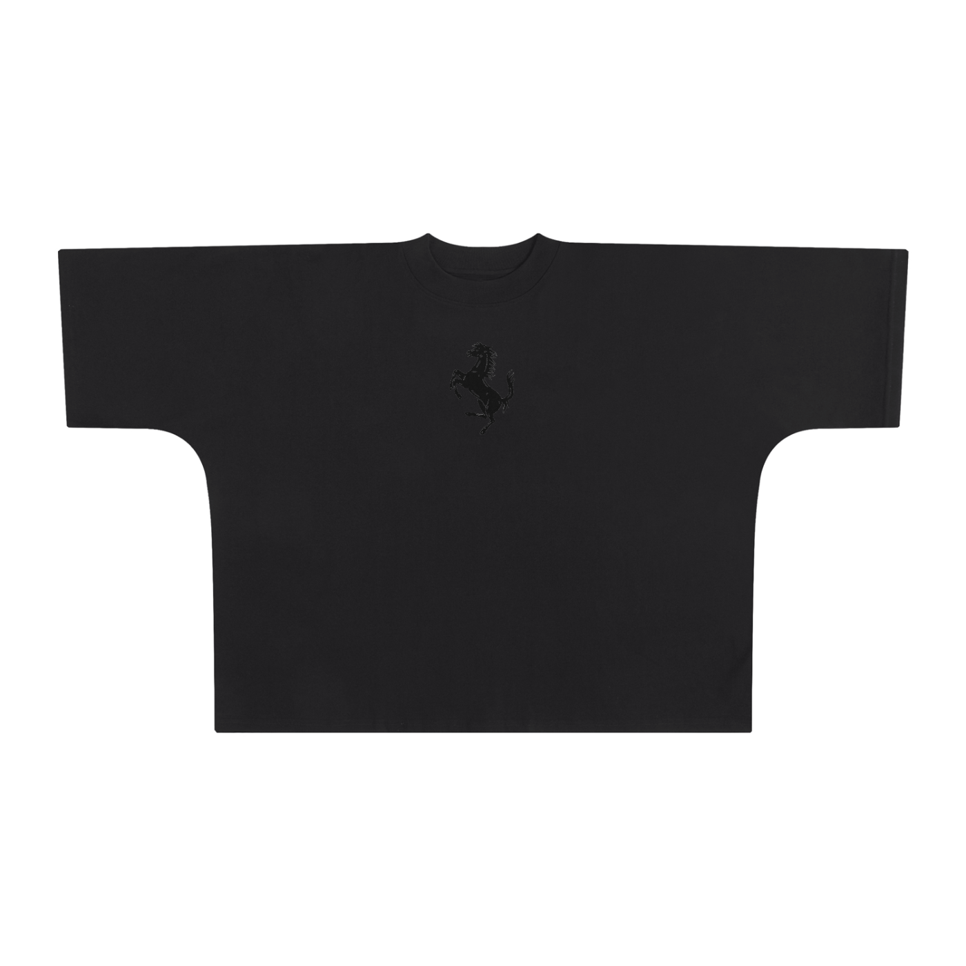 “Horses” Oversize One-piece Pattern Cut Boxy Tee