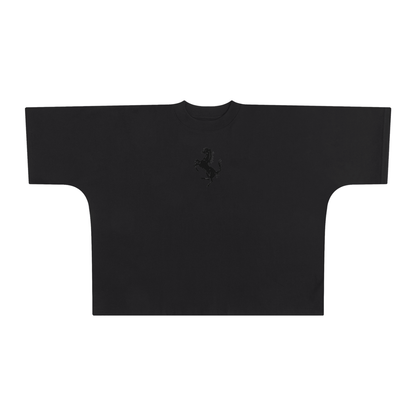 “Horses” Oversize One-piece Pattern Cut Boxy Tee