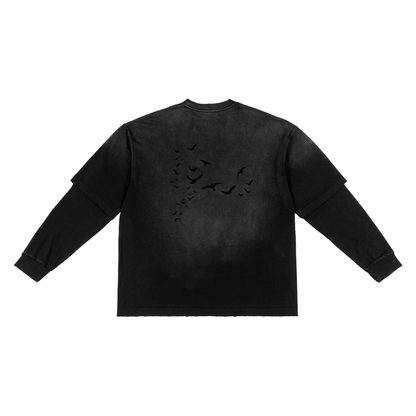 Sunfade Hand-Frayed Faux Two-Piece T-Shirt