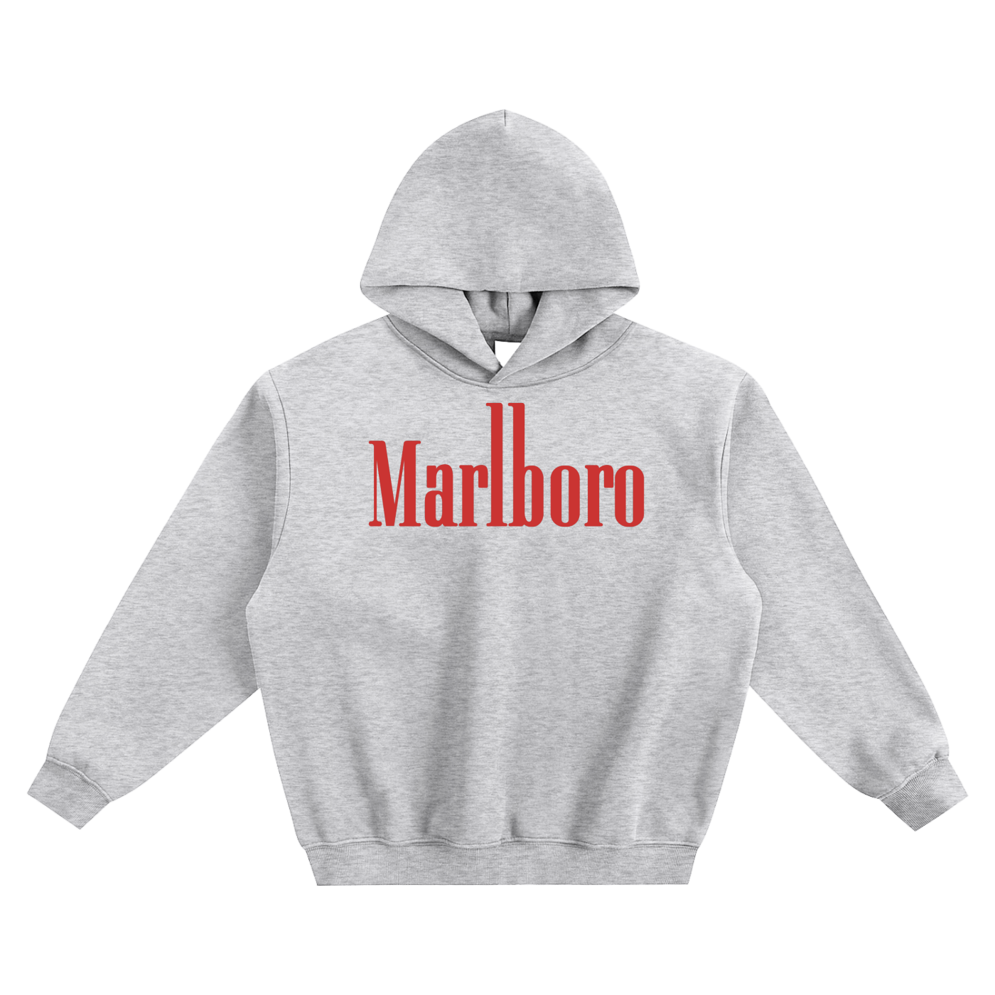 “Marlboro” Fleeced Boxy Hoodie