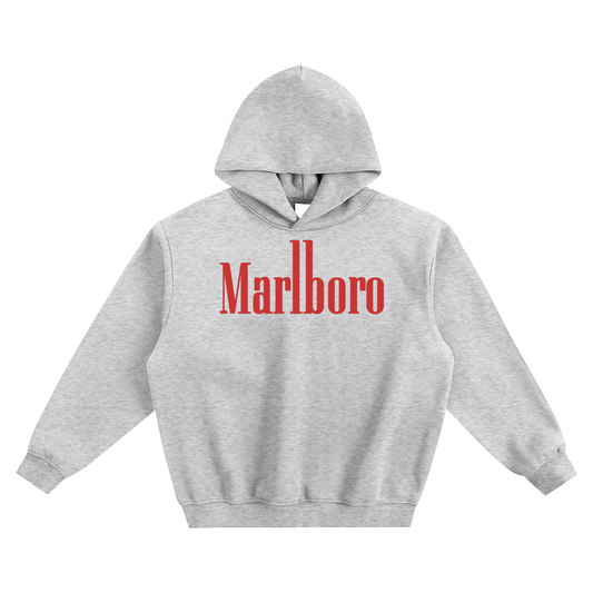 “Marlboro” Fleeced Boxy Hoodie