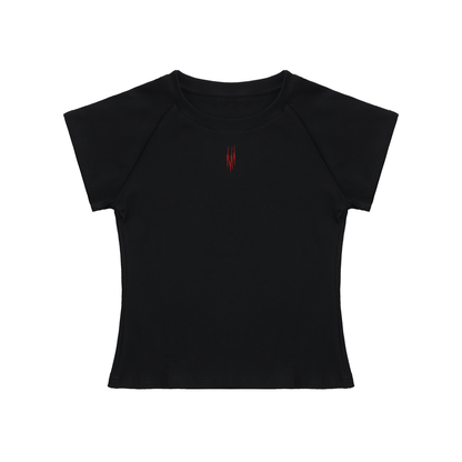 Solid Color Raglan Sleeve Bodycon Top
