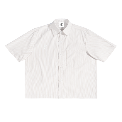 Tops,unisex,button up,collared,short sleeve,striped