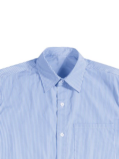 Tops,unisex,button up,collared,short sleeve,striped