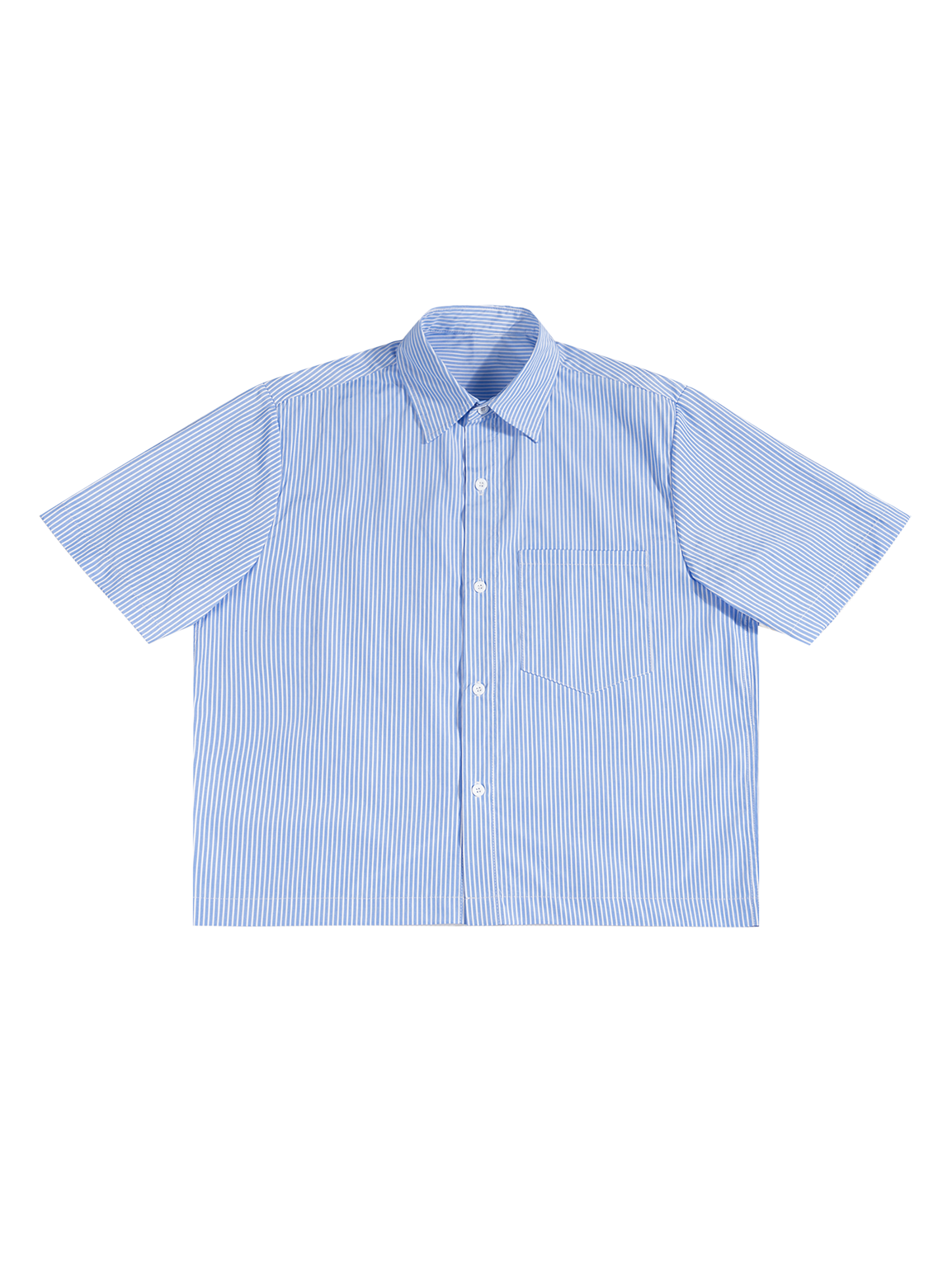 Tops,unisex,button up,collared,short sleeve,striped